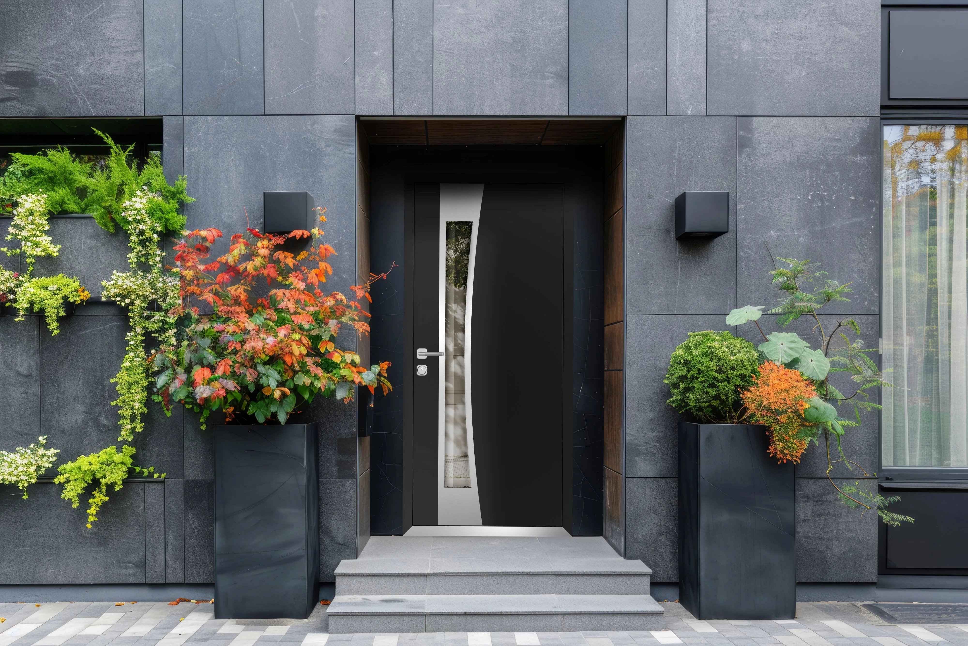 Interior doors in a modern room